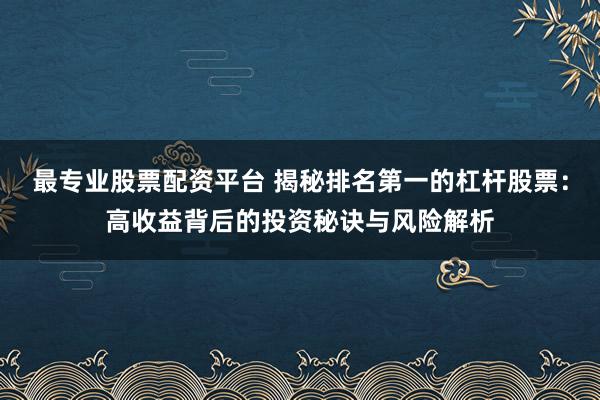 最专业股票配资平台 揭秘排名第一的杠杆股票：高收益背后的投资秘诀与风险解析